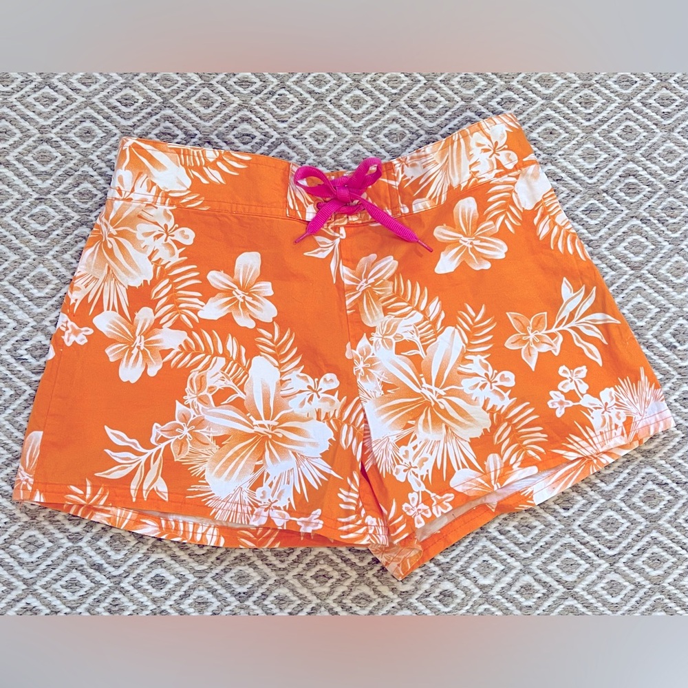 Surf Style Shorts Hawaiian Floral Women’s Size M